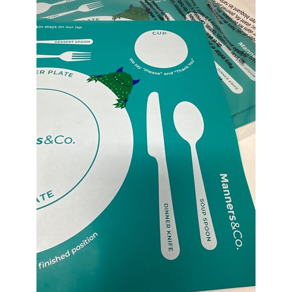 Manners & Co. Set Of 2 Childrens Silicone Table Mats 16x12 - Picture 8 of 8